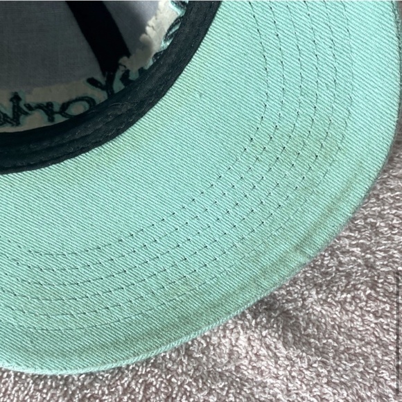 5/$25 Vintage Uh Snap Back Black Teal New York Snap Back Hat - Picture 9 of 11